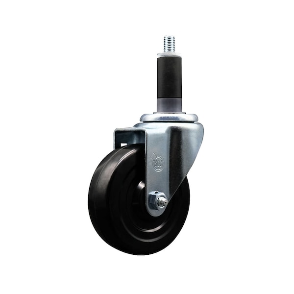 4'' SS Hard Rubber Wheel Swivel 1-1/8'' Expanding Stem Caster